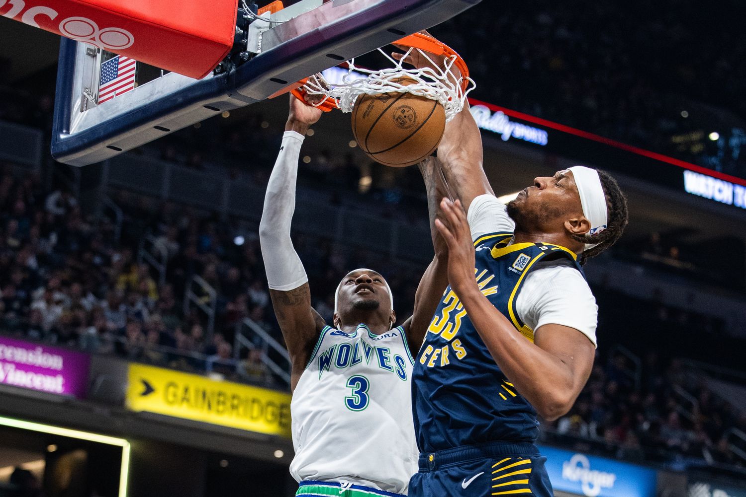 Indiana Pacers Minnesota Timberwolves Jdane McDaniels Myles Turner